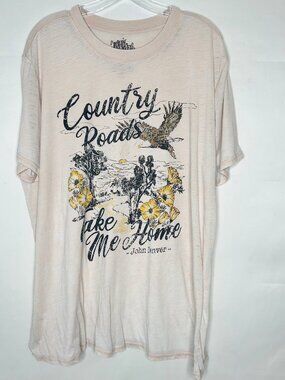Rocky Mountain Merchandise Woman’s Top sz 1X John Denver Take Me Home Pink Shirt